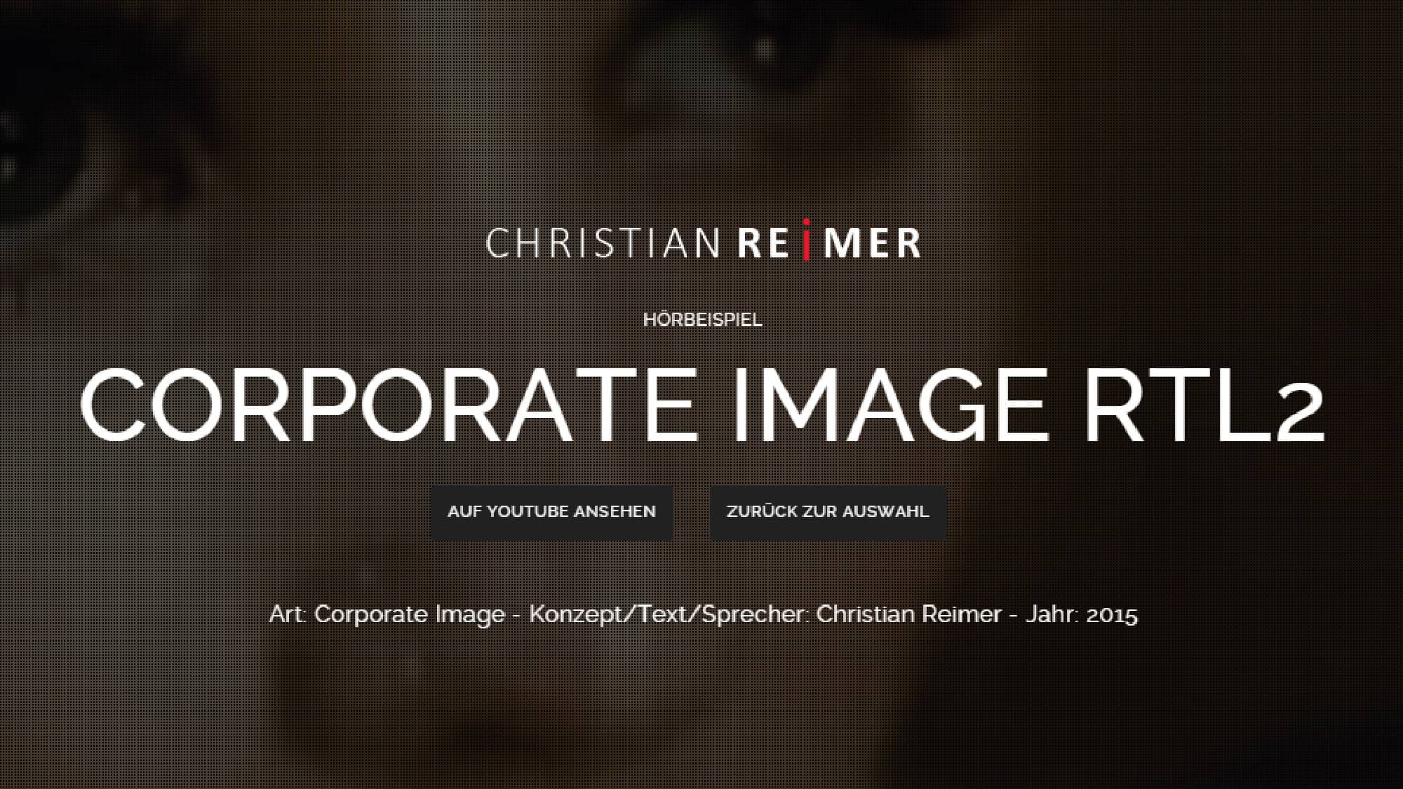 Corporate Image RTL2. Hörbeispiel Christian Reimer