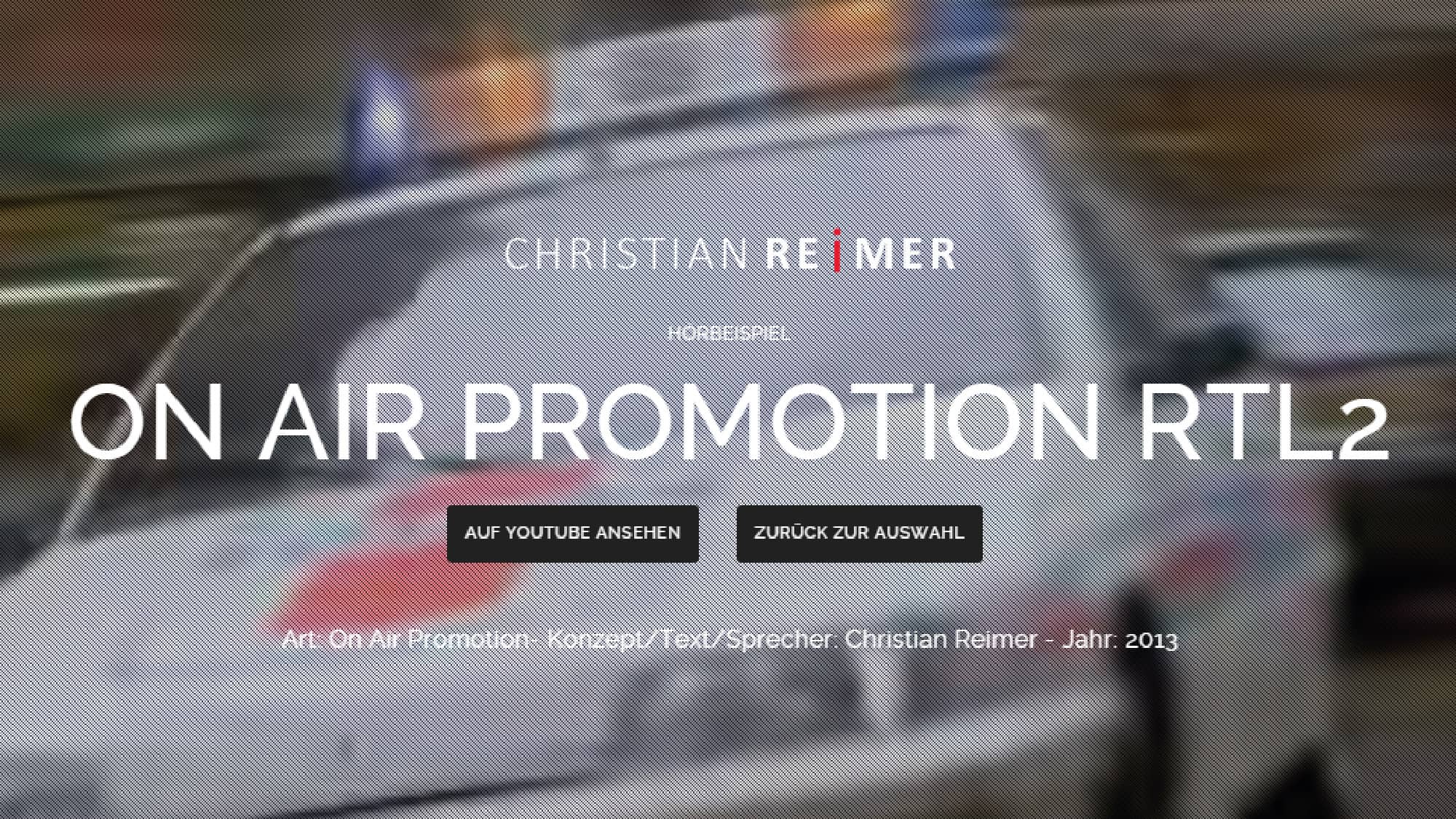 RTL2 On Air Promotion Trailer Hörbeispiel Christian Reimer