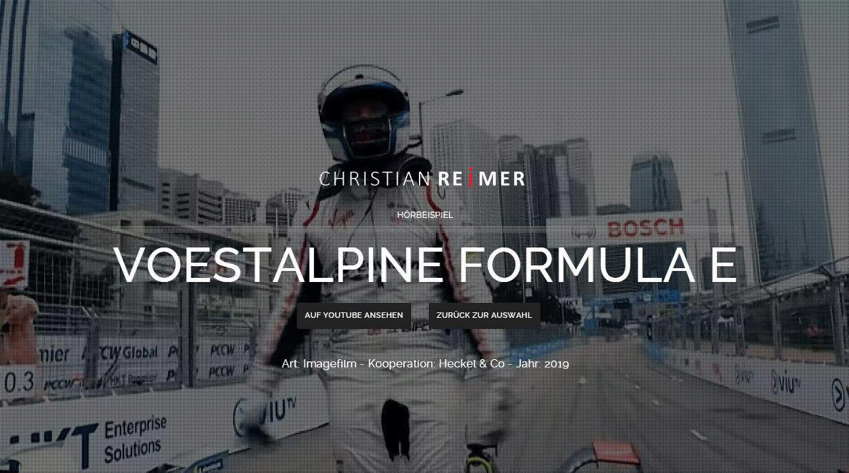 Voestalpine Formula e Christian Reimer Sprecher Hörbeispiel Voestalpine Formula e Christian Reimer Sprecher Hörbeispiel